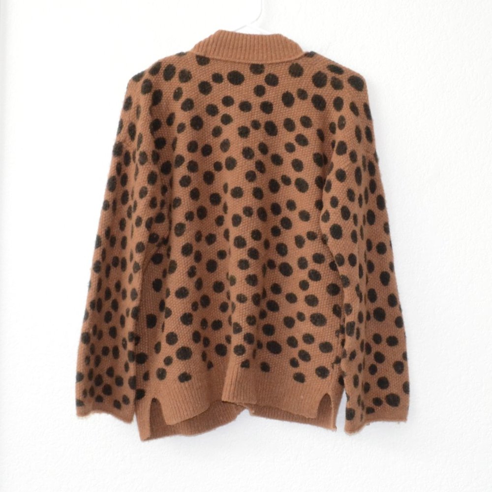 Madewell Leopard Dot Cardigan Sweater Small - Picture 3 of 9